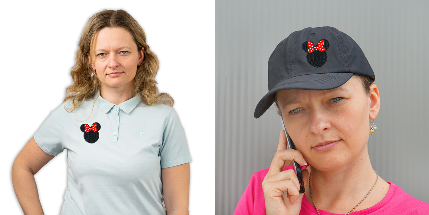 Naszywka naprasowanka myszka kokarda